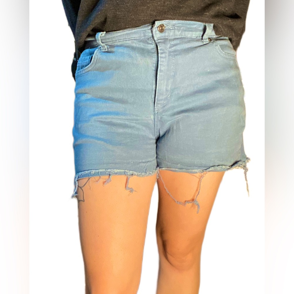 Blue Cut Shorts